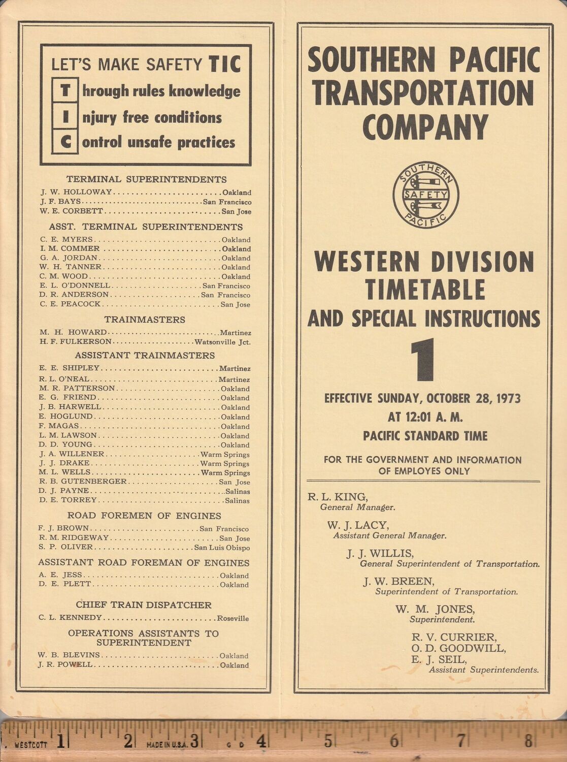 Southern Pacific Western Division 1973