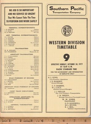 Southern Pacific Western Division 1977
