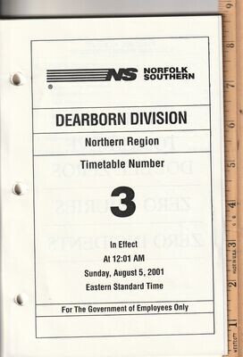 Norfolk Southern Dearborn Division 2001