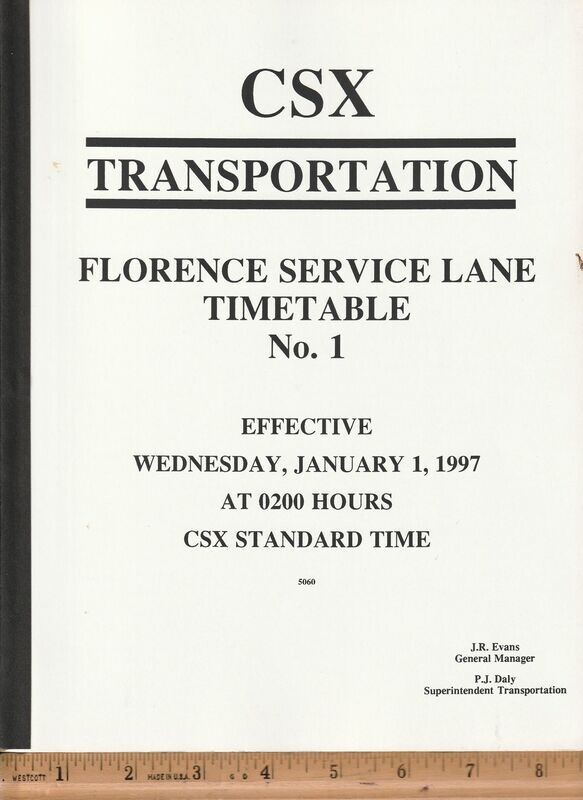 CSX Florence Service Lane 1997