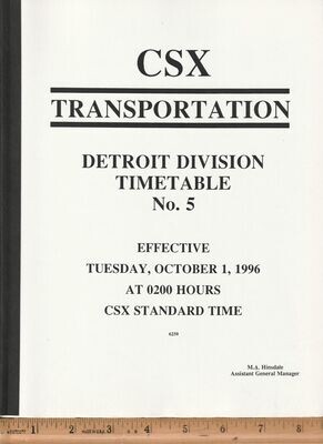 CSX Detroit Division 1996
