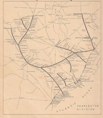 Atlantic Coast Line Charleston Division Map 1963