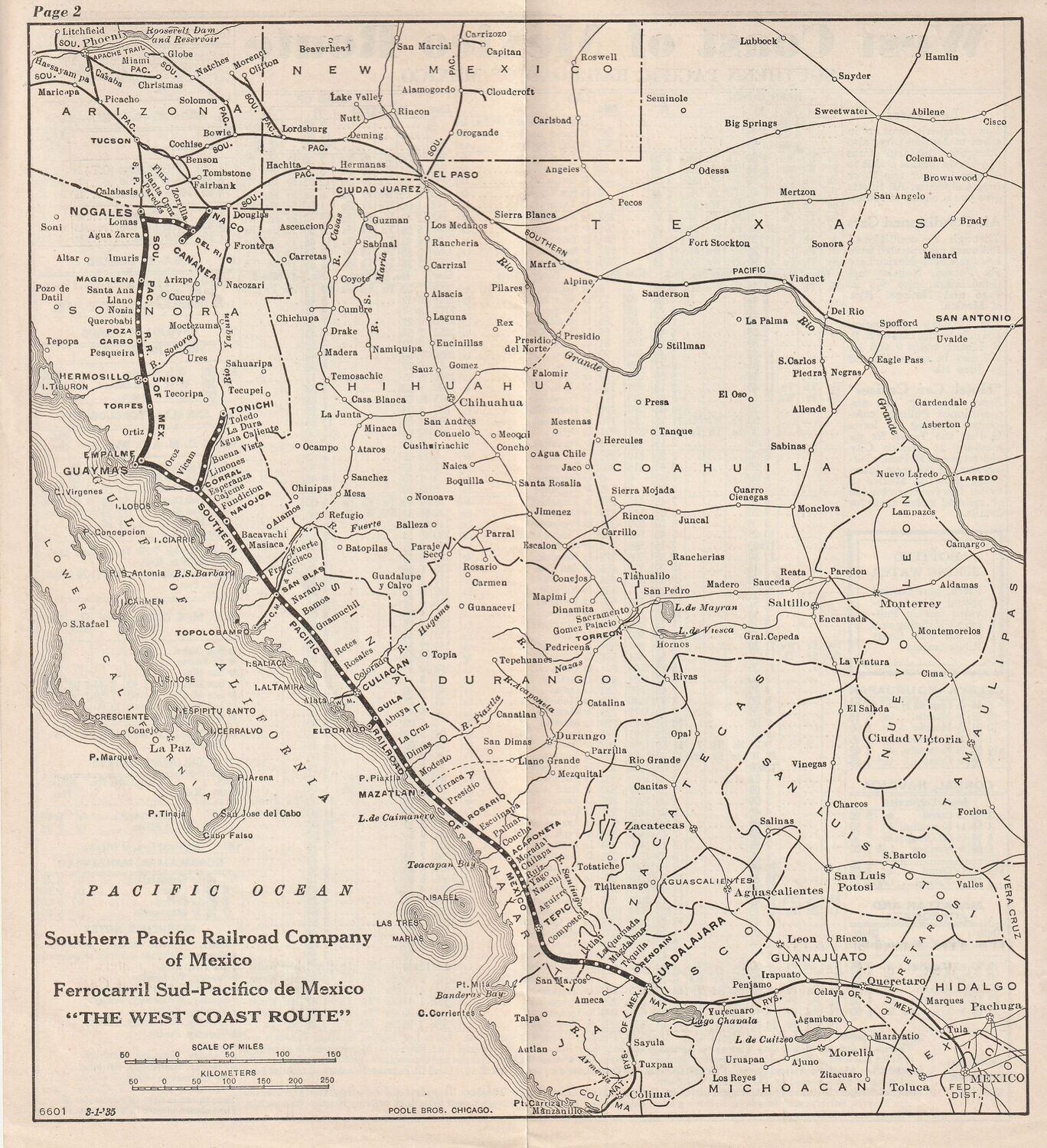 Southern Pacific Railroad of Mexico 1935