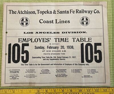 Santa Fe Los Angeles Division 1938