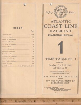 Atlantic Coast Line Charleston Division 1963
