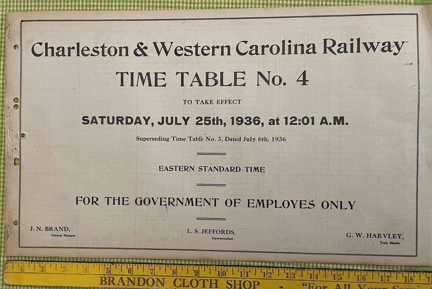 Charleston & Western Carolina Railway 1936