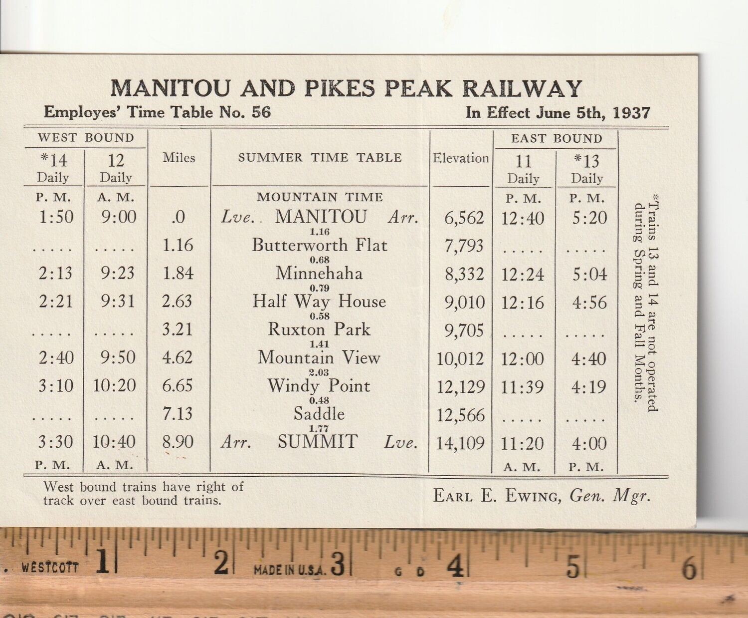 Manitou and Pikes Peak Railway 1937