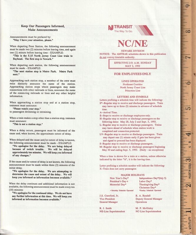 NJ Transit Newark Division 1993