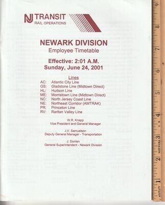 NJ Transit Newark Division 2001