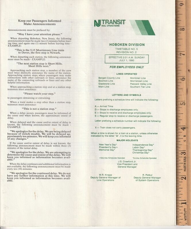 NJ Transit Hoboken Division 1990