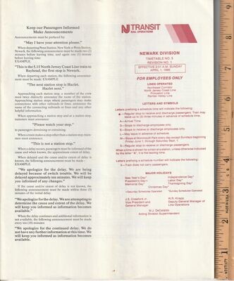 NJ Transit Newark Division 1990