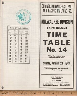 Milwaukee Road Milwaukee Division Third District 1949