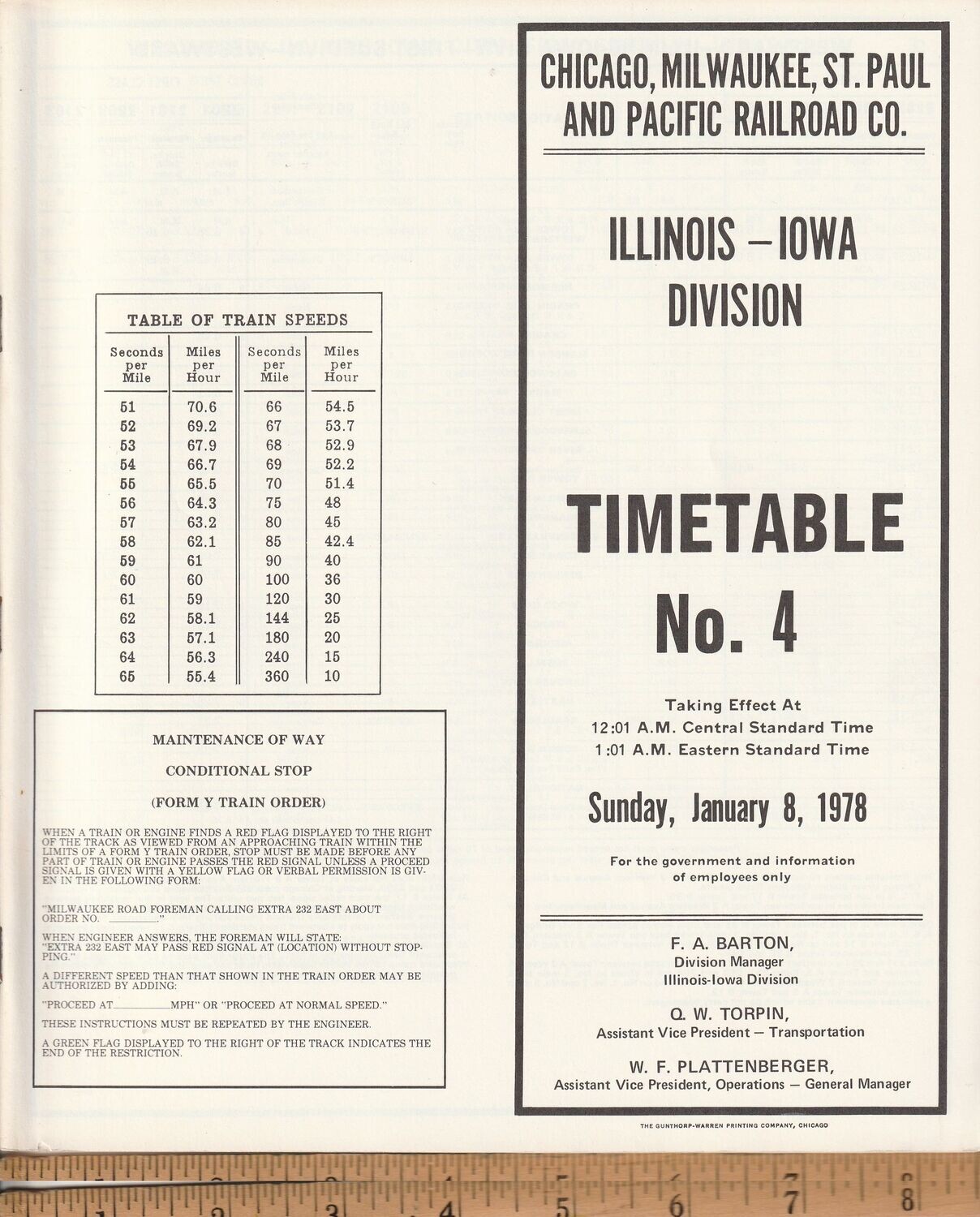 Milwaukee Road Illinois-Iowa Division 1978