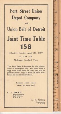 Fort Street Union Depot Company and Union Belt of Detroit 1969