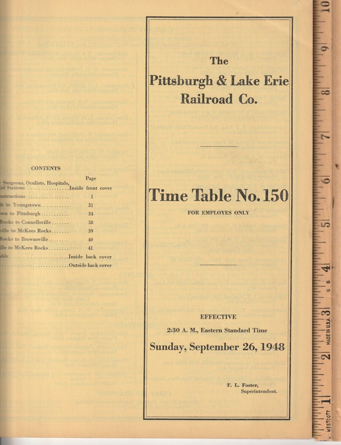 Pittsburgh & Lake Erie Railroad 1948