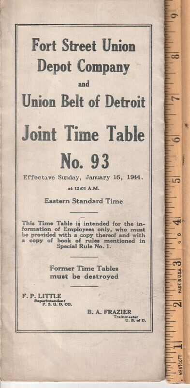 Fort Street Union Depot  and Union Belt of Detroit 1944