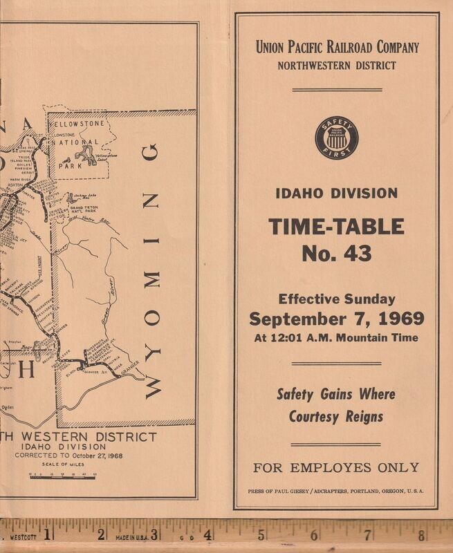 Union Pacific Idaho Division 1969