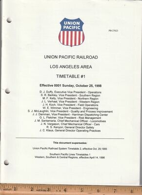 Union Pacific Los Angeles Area 1998