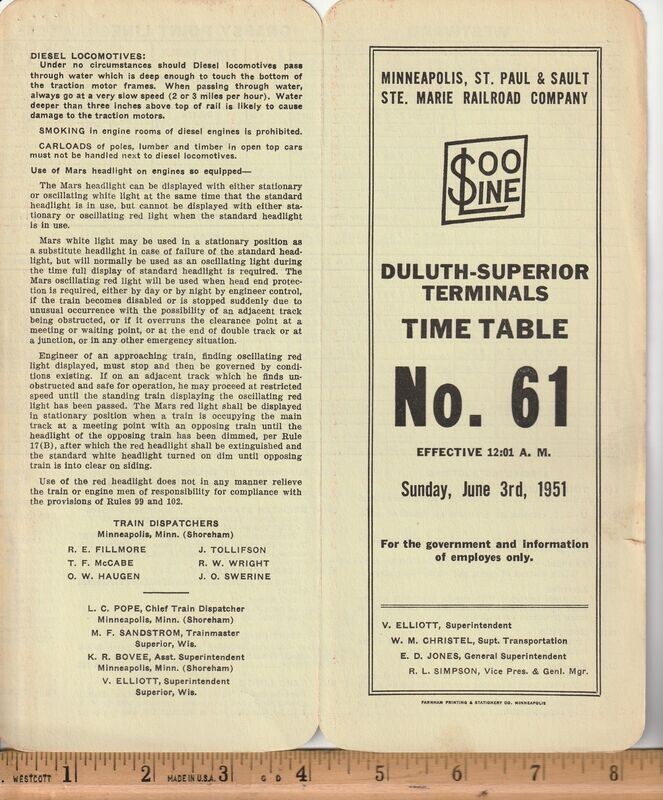 Minneapolis, St. Paul & Sault Ste. Marie Duluth-Superior Terminals 1951