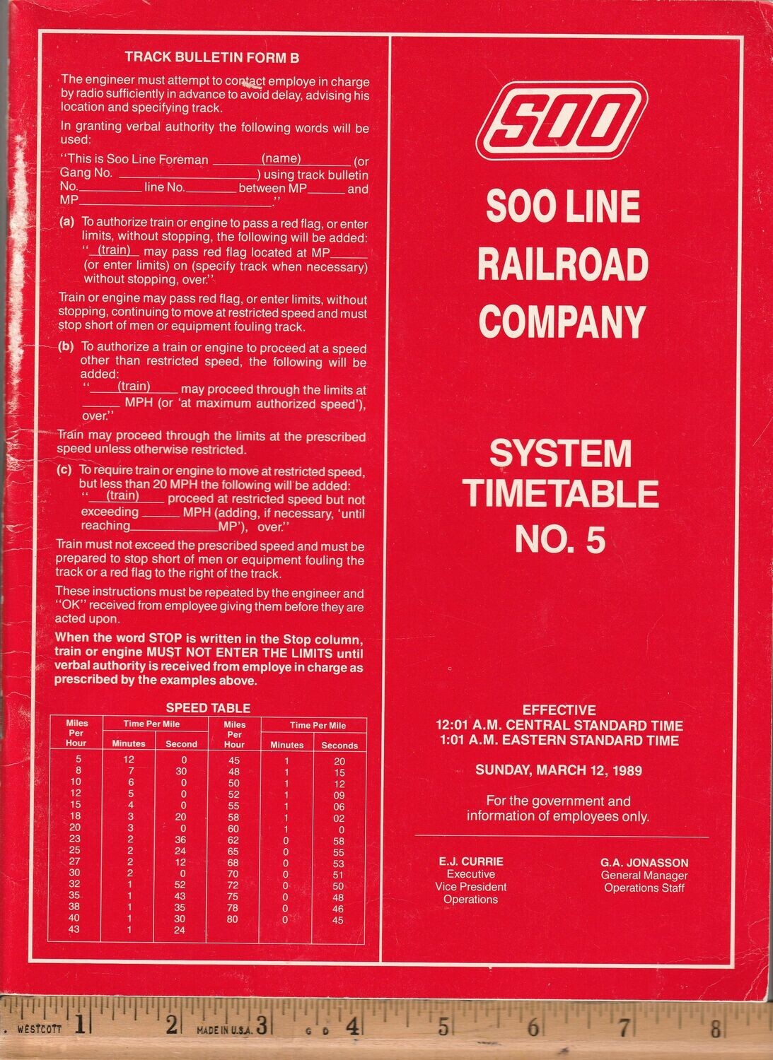 Soo Line Railroad 1989