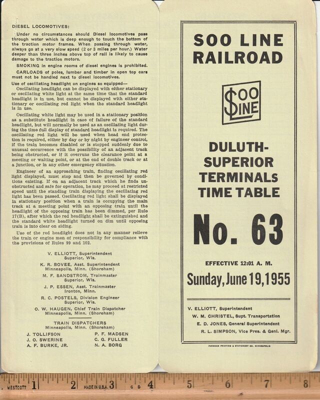Soo Line Duluth-Superior Terminals 1955