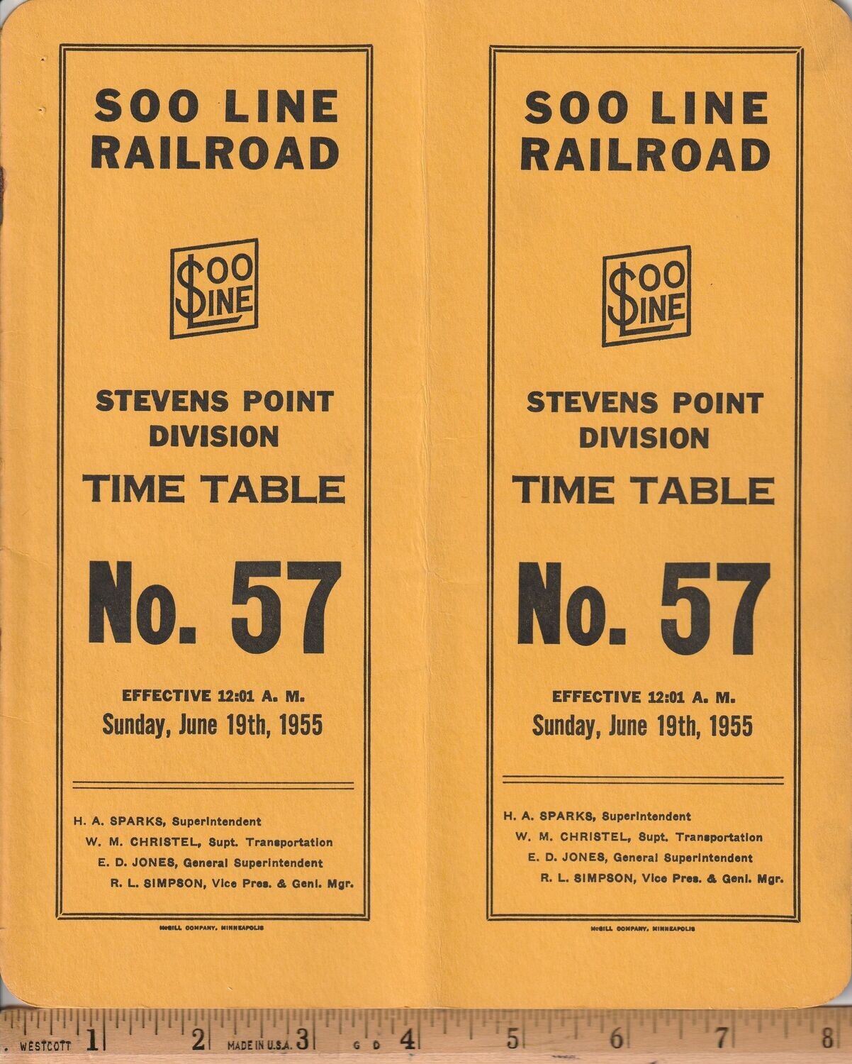 Soo Line Stevens Point Division 1955