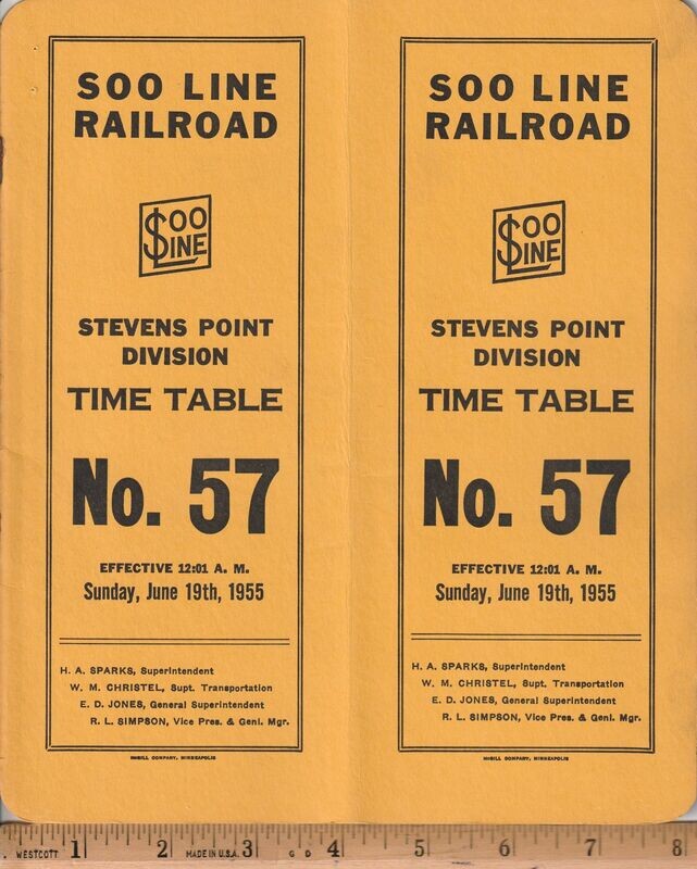 Soo Line Stevens Point Division 1955