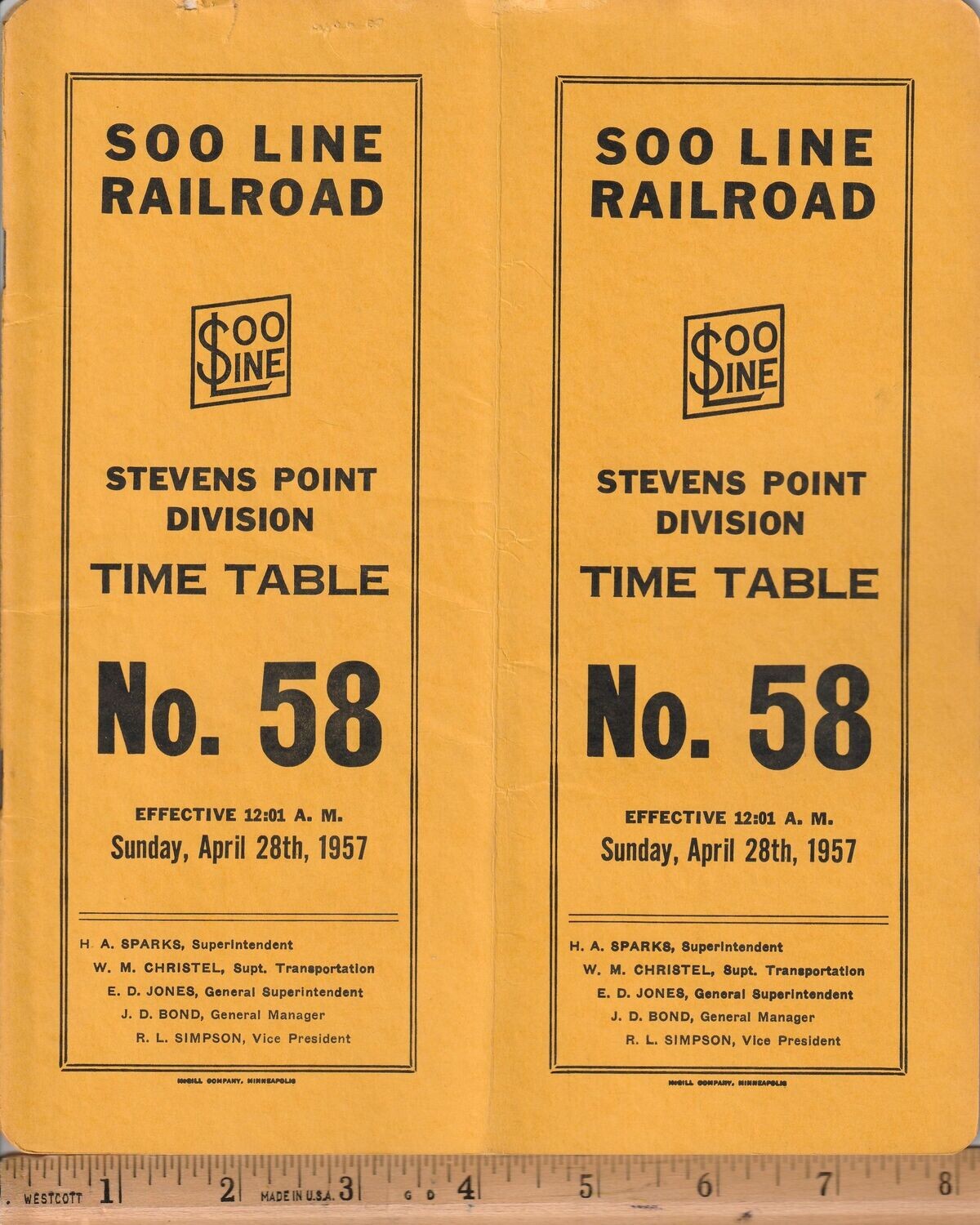 Soo Line Stevens Point Division 1957