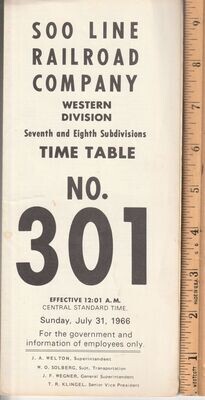 Soo Line Western Division Seventh and Eighth Subdivisions 1966