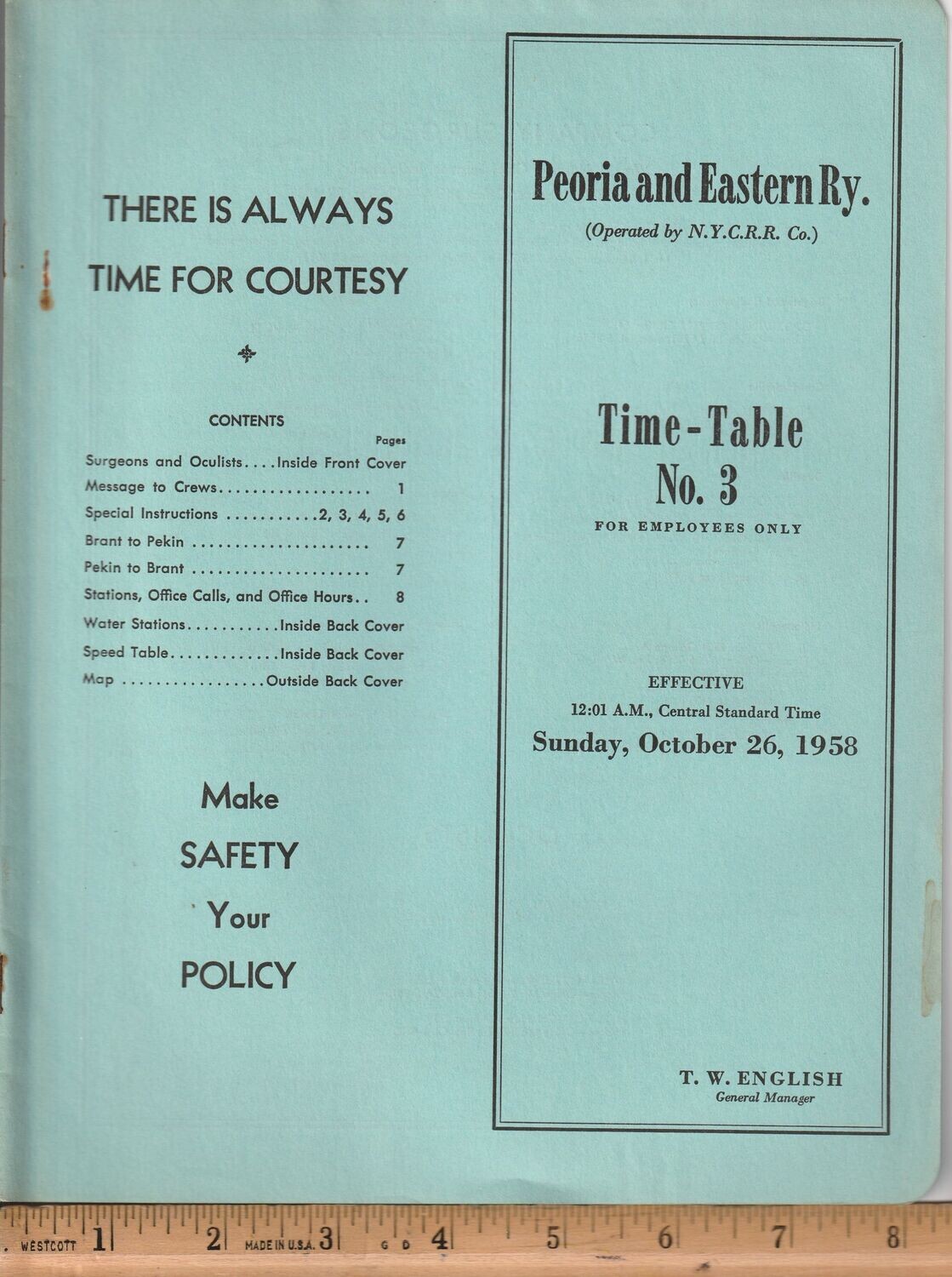 Peoria and Eastern Railway 1958