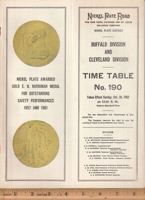 Nickel Plate Road Buffalo and Cleveland Divisions 1962