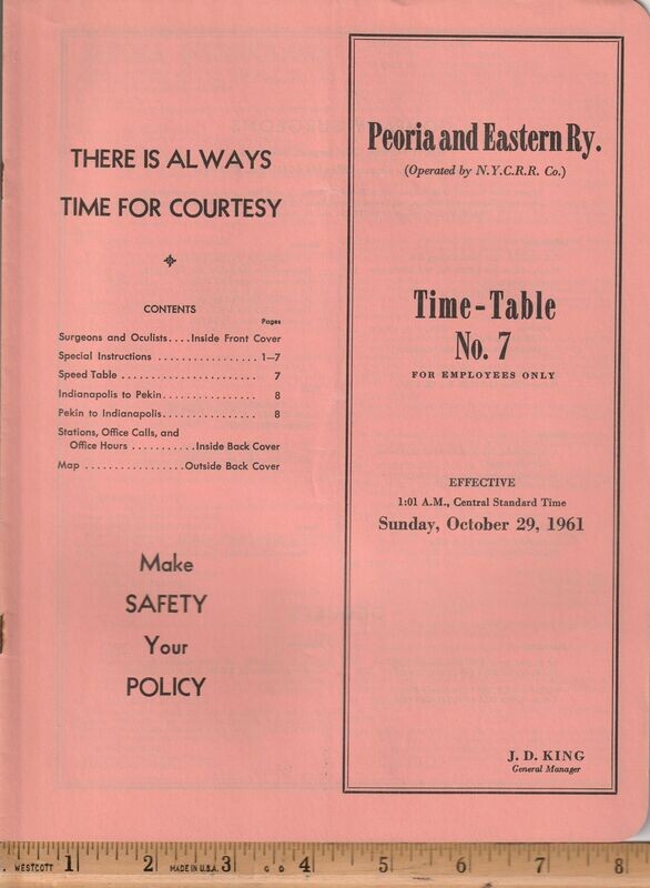 Peoria and Eastern Railway 1961