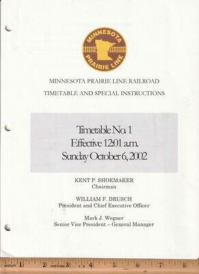 Minneapolis Prairie Line Railroad 2002