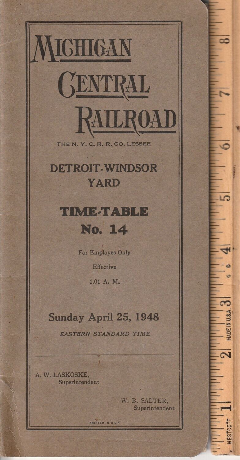 Michigan Central Detroit-Windsor Yard 1948