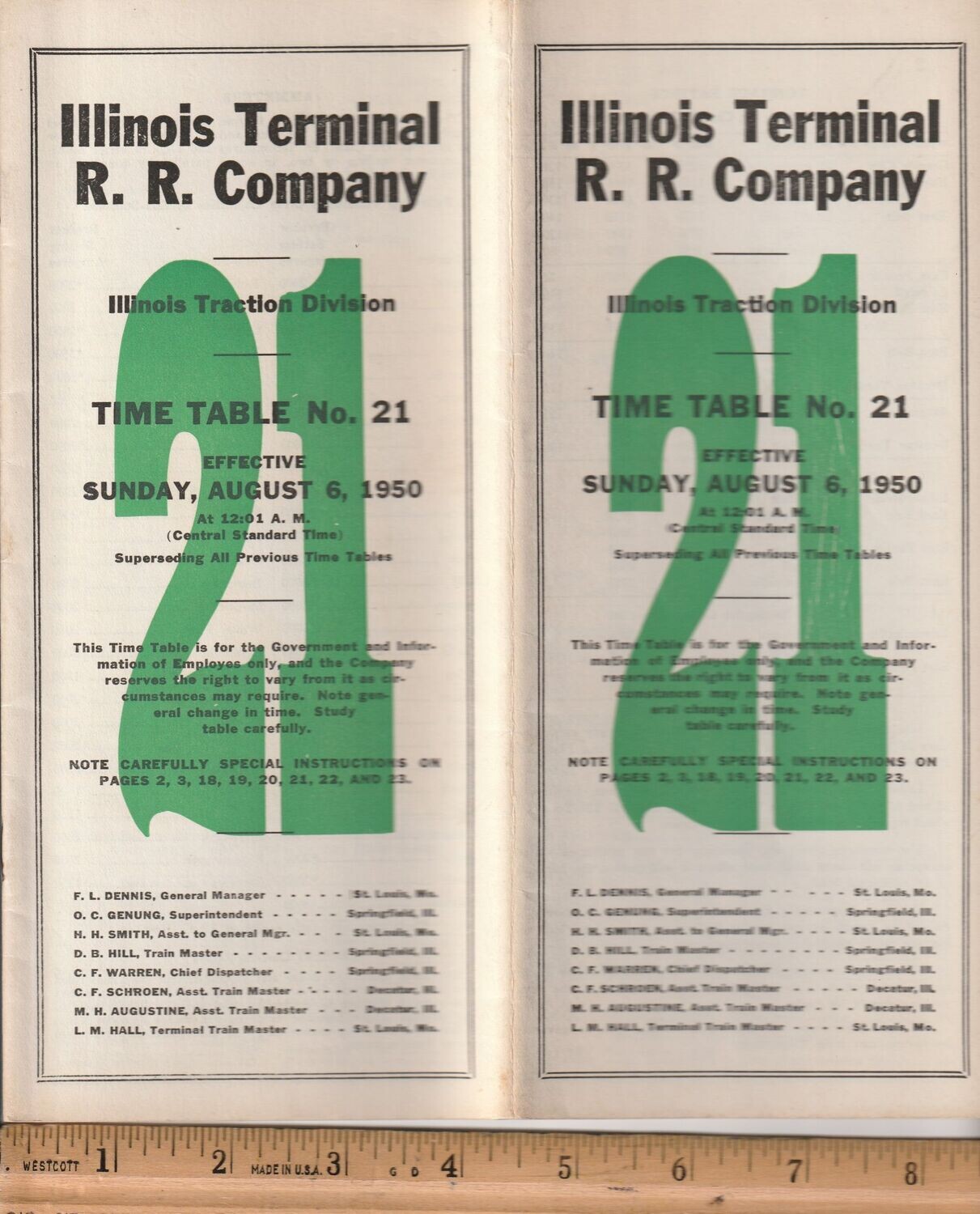 Illinois Terminal Illinois Traction Division 1950