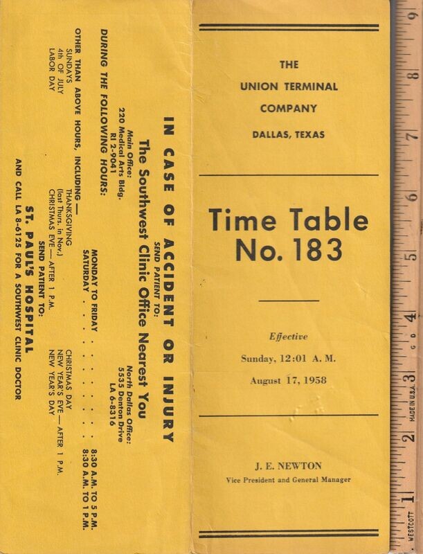 Union Terminal Company, Dallas TX 1958