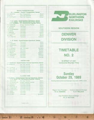 Burlington Northern Denver Division 1989