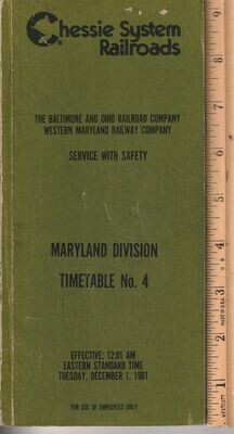 Chessie System Maryland Division 1981