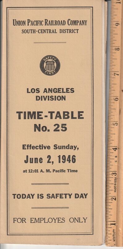 Union Pacific Los Angeles Division 1946