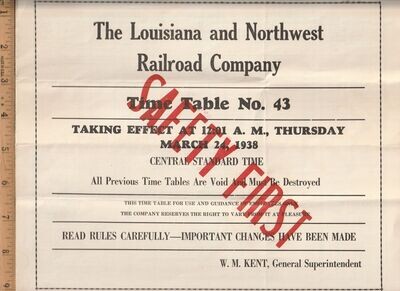 Louisiana and Northwest Railroad 1938