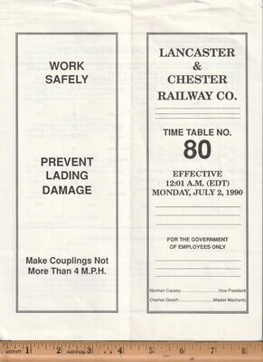Lancaster and Chester Railway 1990