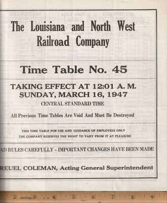 Louisiana and North West Railroad 1947