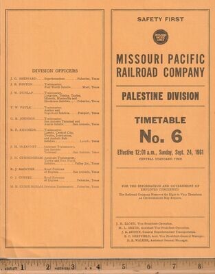 Missouri Pacific Palestine Division 1961