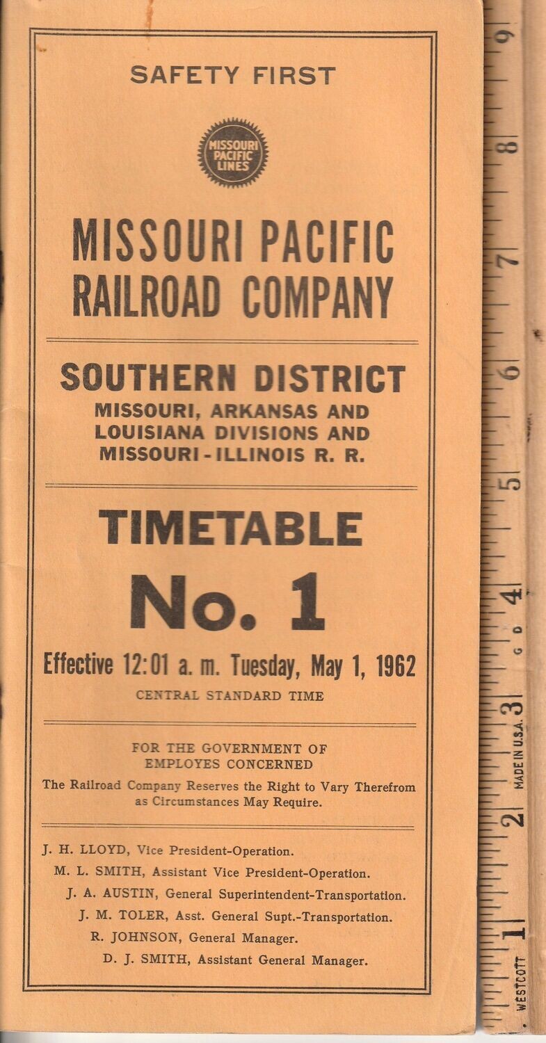 Missouri Pacific Southern District 1962