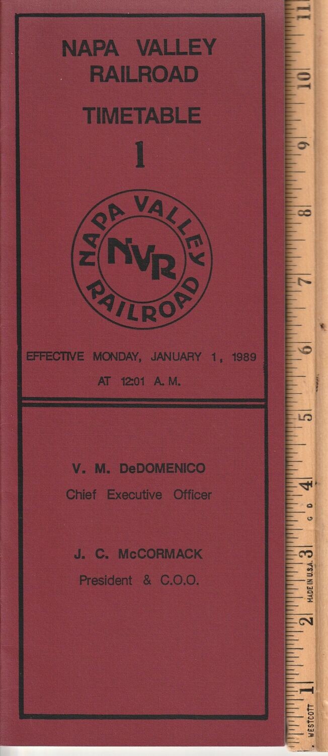 Napa Valley Railroad 1989