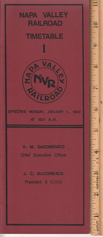 Napa Valley Railroad 1989