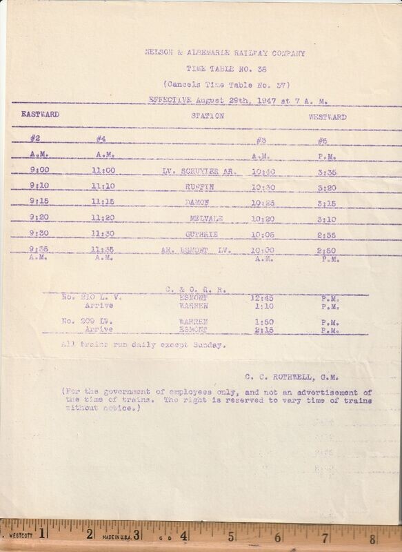 Nelson & Albemarle Railway 1947