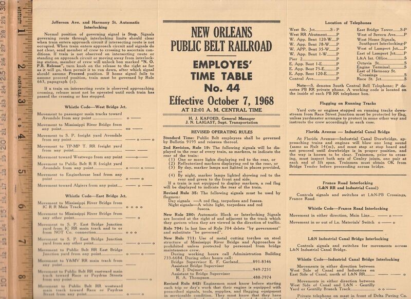 New Orleans Public Belt Railroad 1968