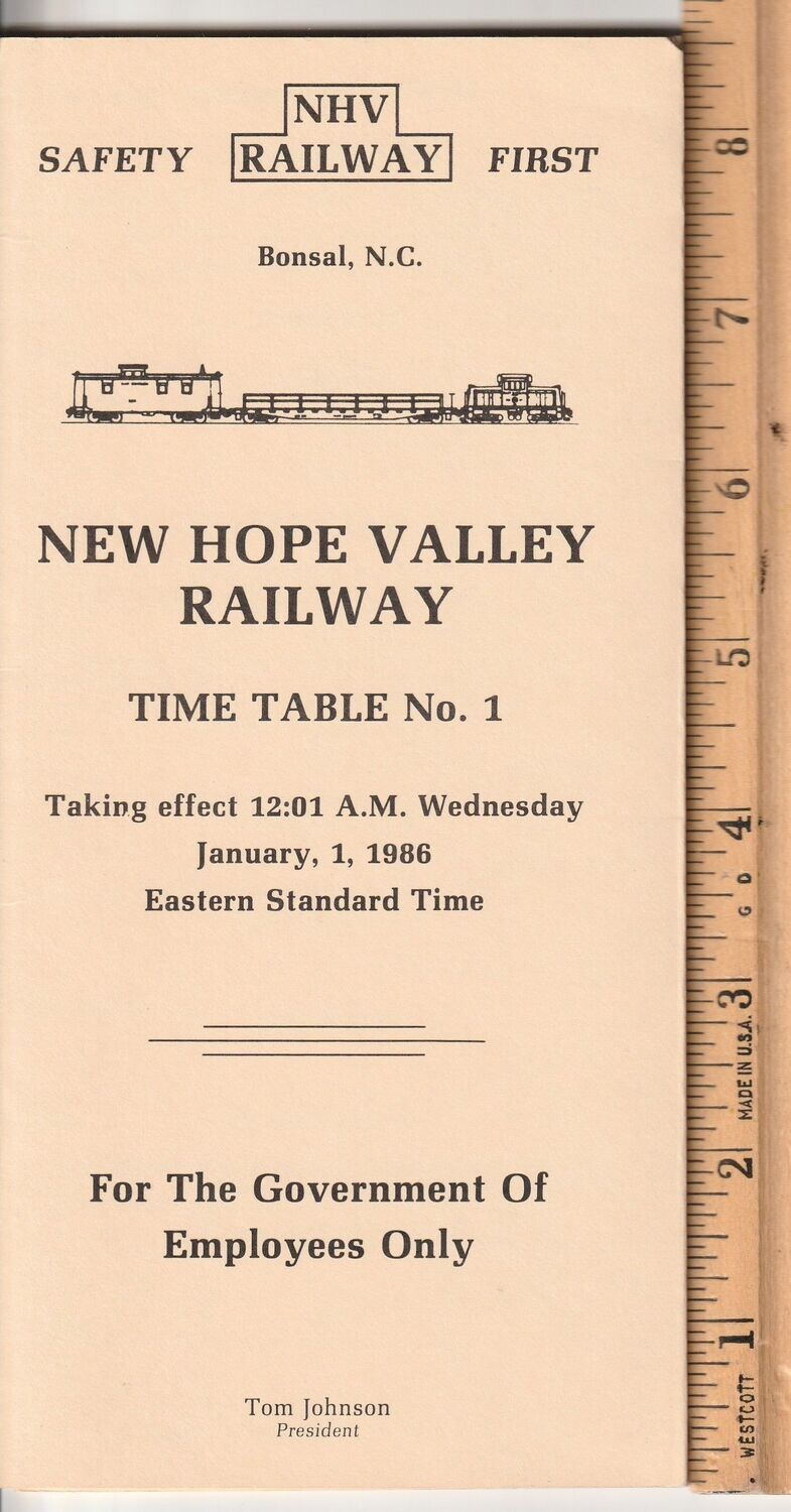 New Hope Valley Railway 1986