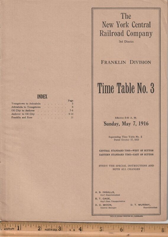 New York Central Franklin Division 1916